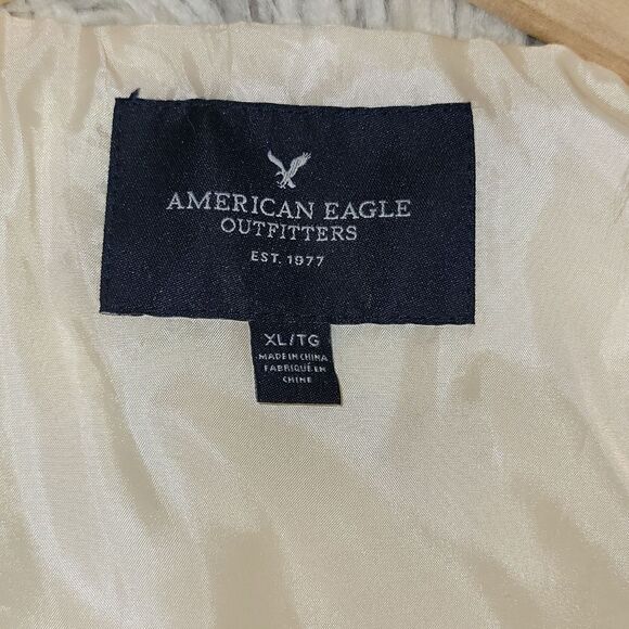 American Eagle Off White Ivory Cream Faux Fur Vest XL - Picture 8 of 9